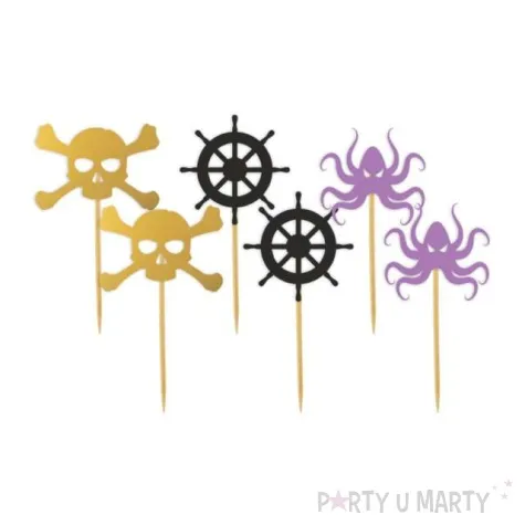 pikery pirackie z osmiornica mix 8 cm 6 szt