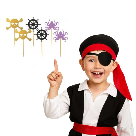 pikery pirackie z osmiornica mix 8 cm 6 szt