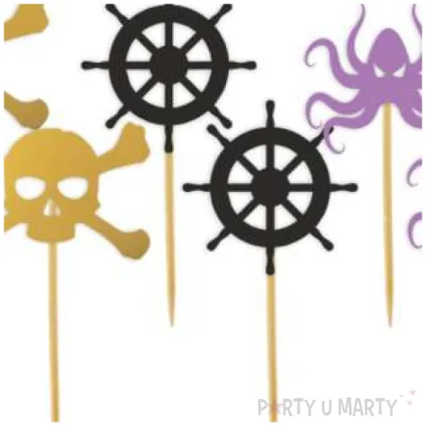 pikery pirackie z osmiornica mix 8 cm 6 szt