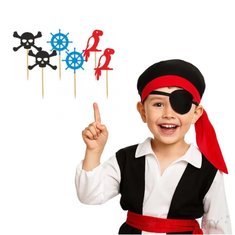 pikery pirackie z papuga mix 8 cm 6 szt