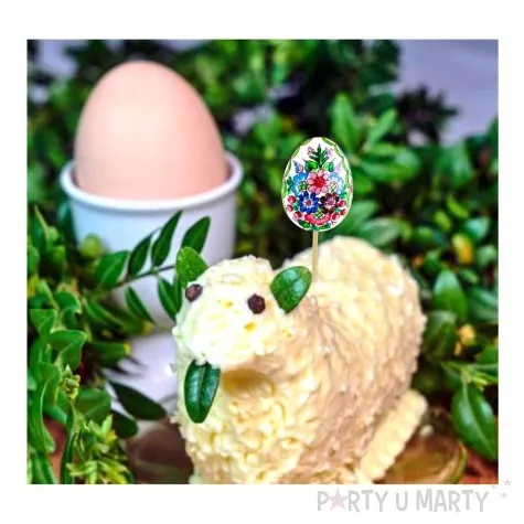 pikery pisanki kolorowe kwiatki mix 6 szt