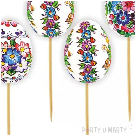 pikery pisanki kolorowe kwiatki mix 6 szt