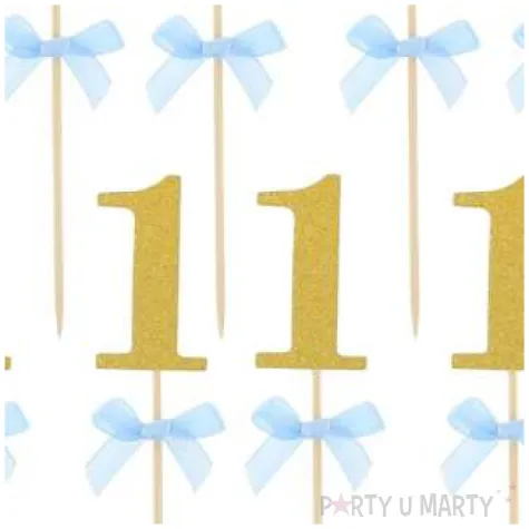 pikery roczek 1 urodziny niebieskie godan 13 cm 10 szt