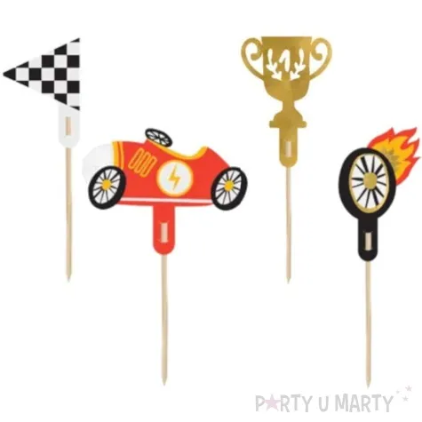 pikery samochod wyscigowy partydeco 12cm 4 szt