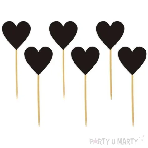 pikery serca classic czarne 6 szt