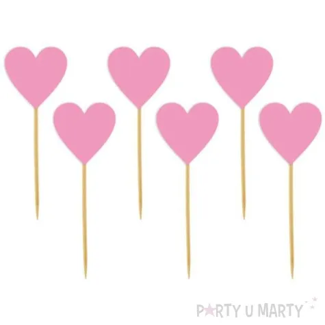 pikery serca classic rozowe 6 szt