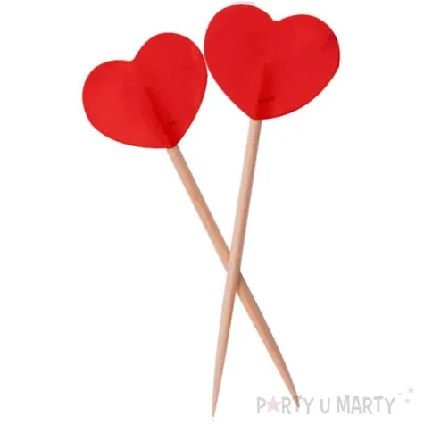 pikery serca czerwone folat 6 5 cm 50 szt