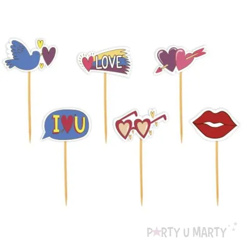 pikery serca i usta mix wielokolorowy 6 szt