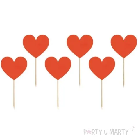 pikery serca partydeco 6 szt 11 cm