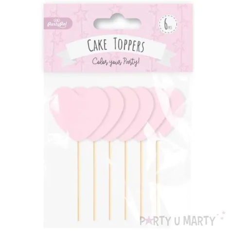 pikery serduszka rozowe partypal 6 szt