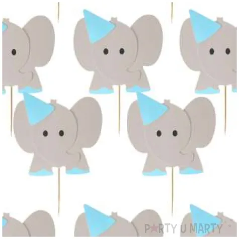 pikery sloniki niebieskie czapeczki godan 10 szt