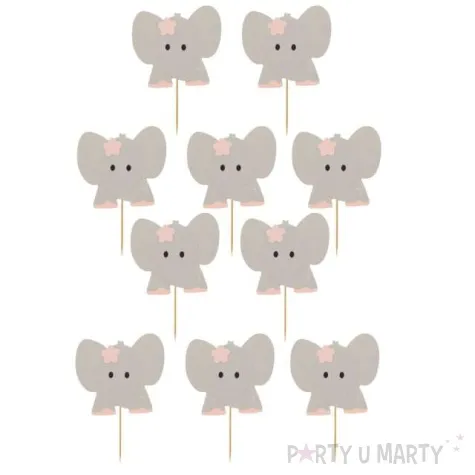 pikery sloniki rozowe kwiatki godan 10 szt