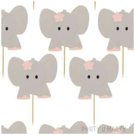 pikery sloniki rozowe kwiatki godan 10 szt