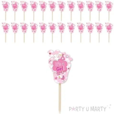 pikery stopa its a girl rozowy folat 24 szt