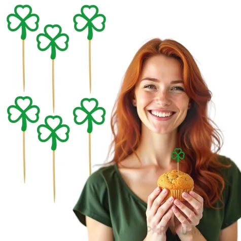 pikery sw patryk koniczynka obrys zielony 6 szt