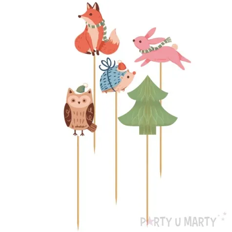 pikery swiateczne zwierzatka amscan 10 szt