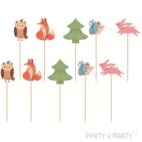 pikery swiateczne zwierzatka amscan 10 szt