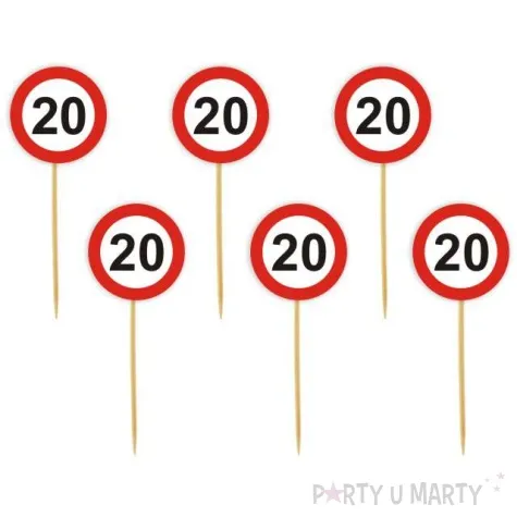 pikery urodziny 20 traffic birthday 6 szt