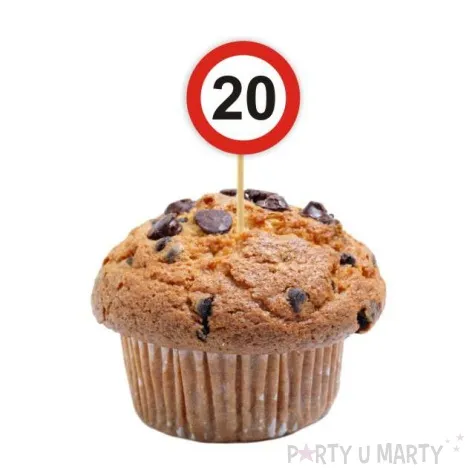 pikery urodziny 20 traffic birthday 6 szt