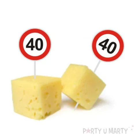 pikery urodziny 40 traffic birthday funny fashion 12 szt