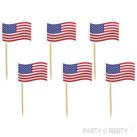 pikery usa amerykanskie flagi 6 szt