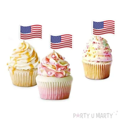 pikery usa amerykanskie flagi 6 szt