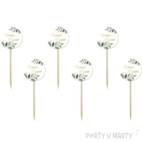 pikery wieczor panienski listki bialy congee 6 szt