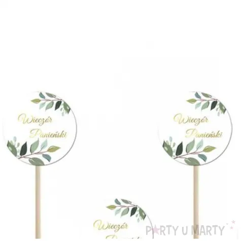 pikery wieczor panienski listki bialy congee 6 szt