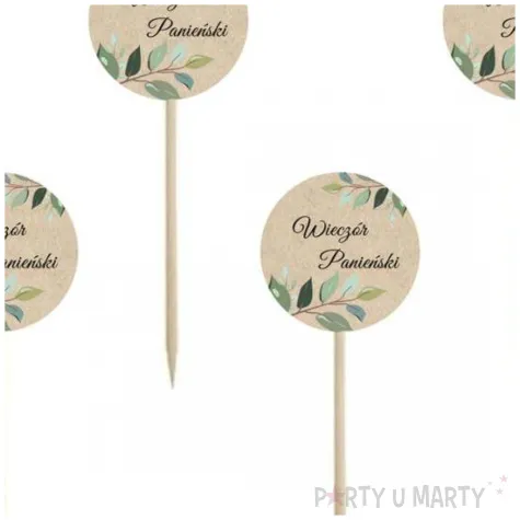 pikery wieczor panienski listki kraftowy congee 6 szt