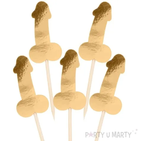 pikery wieczor panienski penisy zloty partycollection 10 5 cm 5 szt
