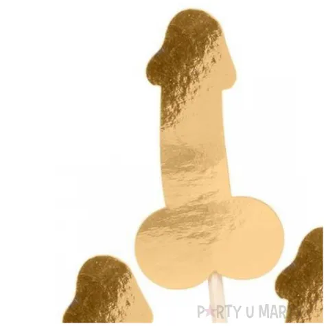 pikery wieczor panienski penisy zloty partycollection 10 5 cm 5 szt