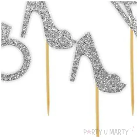 pikery wieczor panienski srebrny brokat 6 szt