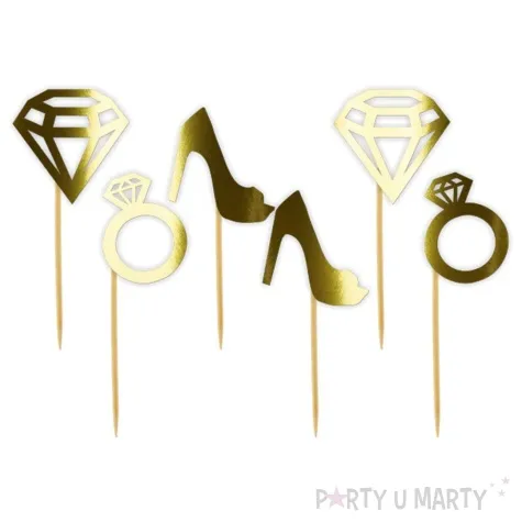 pikery wieczor panienski zloty metalik 6 szt