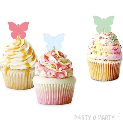 pikery wiosna motylki mix pastel 6 szt