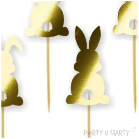 pikery zajaczki zlote metalik 6 szt