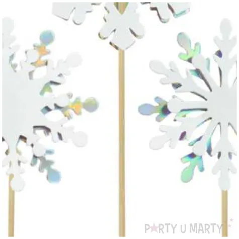 pikery zimowe sniezynki bialo opalizujace arpex 3 szt