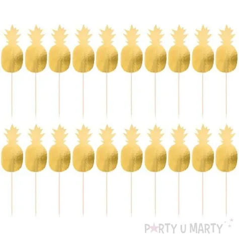 pikery zloty ananas amscan 8 cm 20 szt