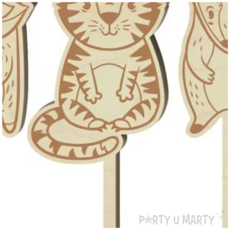 pikery zwierzatka lesne drewno 7 5 cm 3 szt