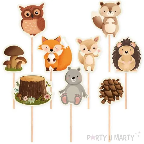 pikery zwierzeta lesni przyjaciele partypal 9 szt