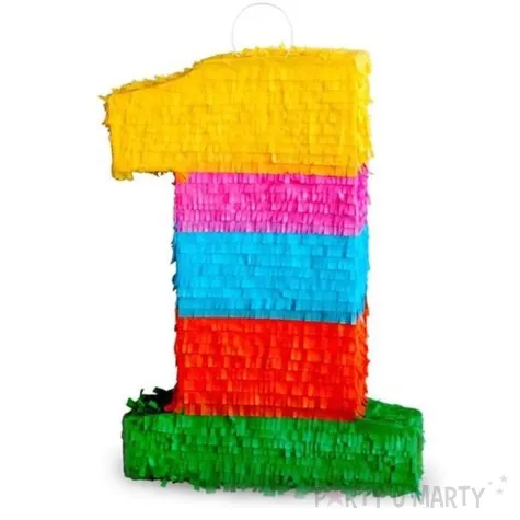 piniata cyfra 1 teczowa godan 50 x 35 cm