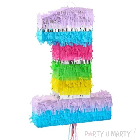 piniata cyfra 1 teczowa pull godan 50 x 35 cm