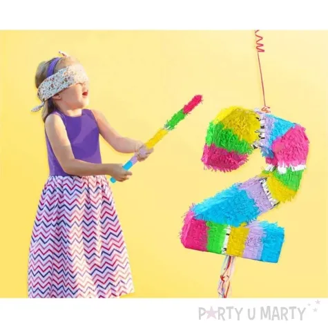 piniata cyfra 2 teczowa pull godan 50 x 35 cm