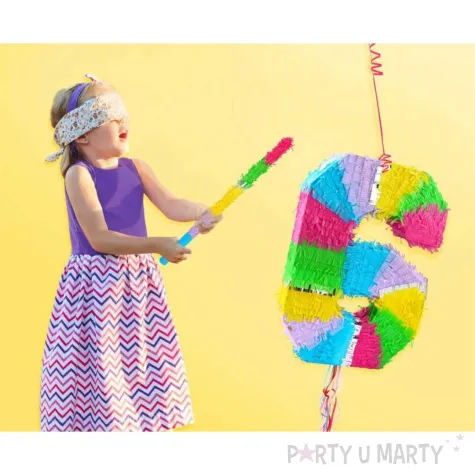 piniata cyfra 6 teczowa pull godan 50 x 35 cm