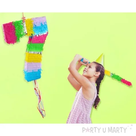 piniata cyfra 7 teczowa pull godan 50 x 35 cm