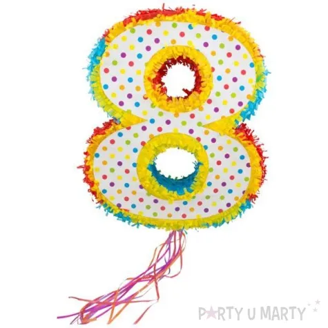 piniata cyfra 8 grochy teczowa folat 49 cm