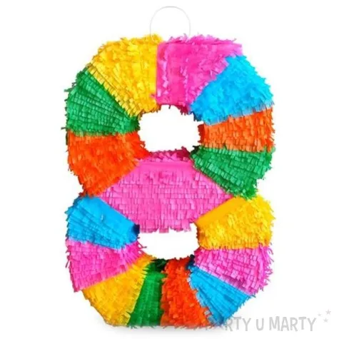 piniata cyfra 8 teczowa godan 50x35x7 5 cm