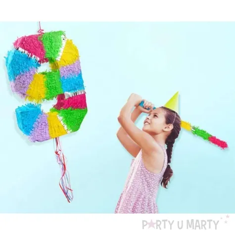 piniata cyfra 9 teczowa pull godan 50 x 35 cm