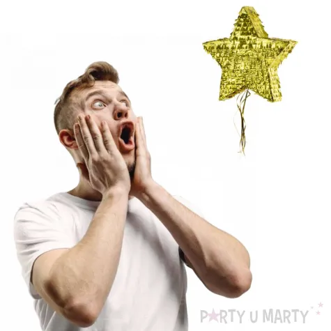 piniata gwiazda zlota partydeco 44 5x42 5x9 cm