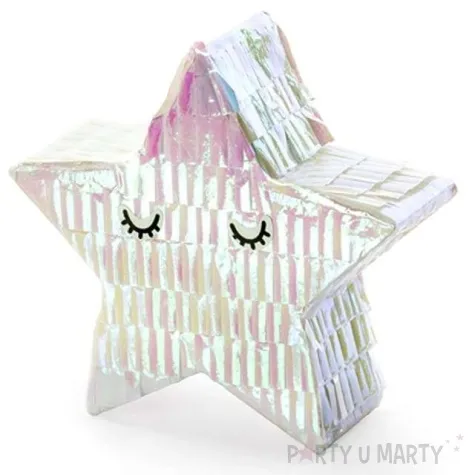 piniata mini gwiazdka srebrny partydeco 10 5 x 9 5 cm