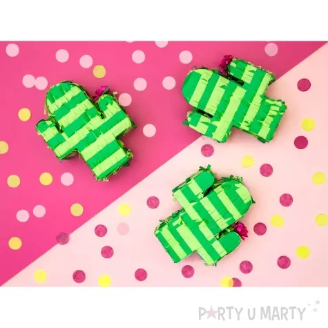 piniata mini kaktus zielony partydeco 11 5 x 6 cm